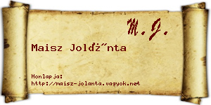 Maisz Jolánta névjegykártya